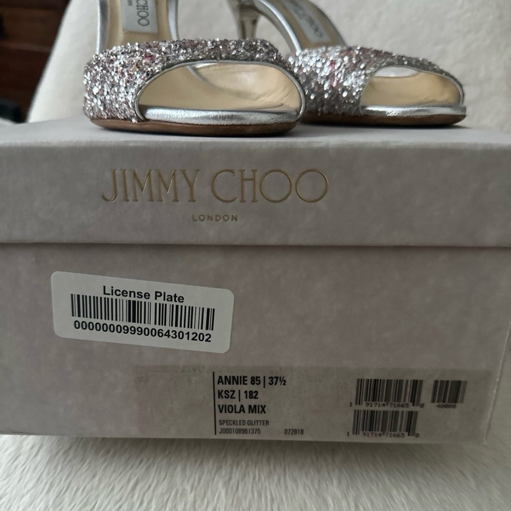 Jimmy Choo Sparkling Silver Heels - Picture 2 of 7